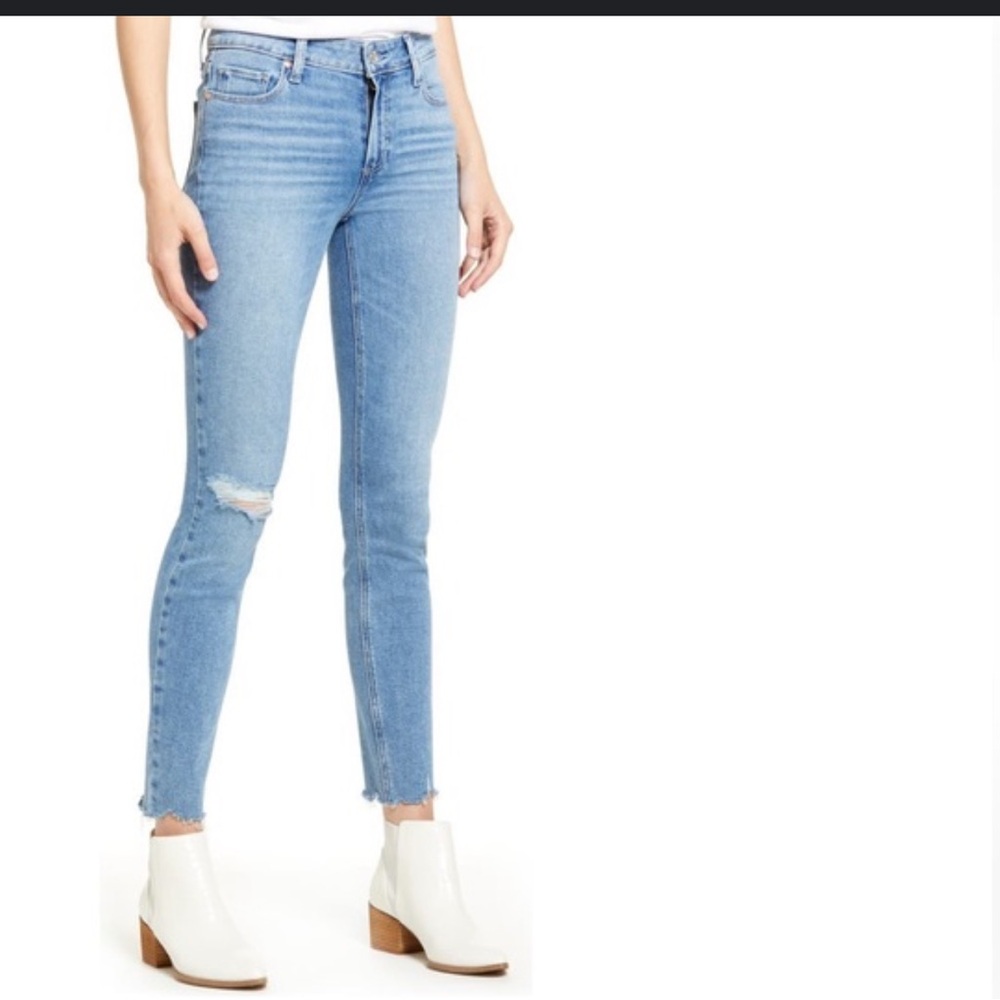 Paige Hoxton crop skinny distressed jeans